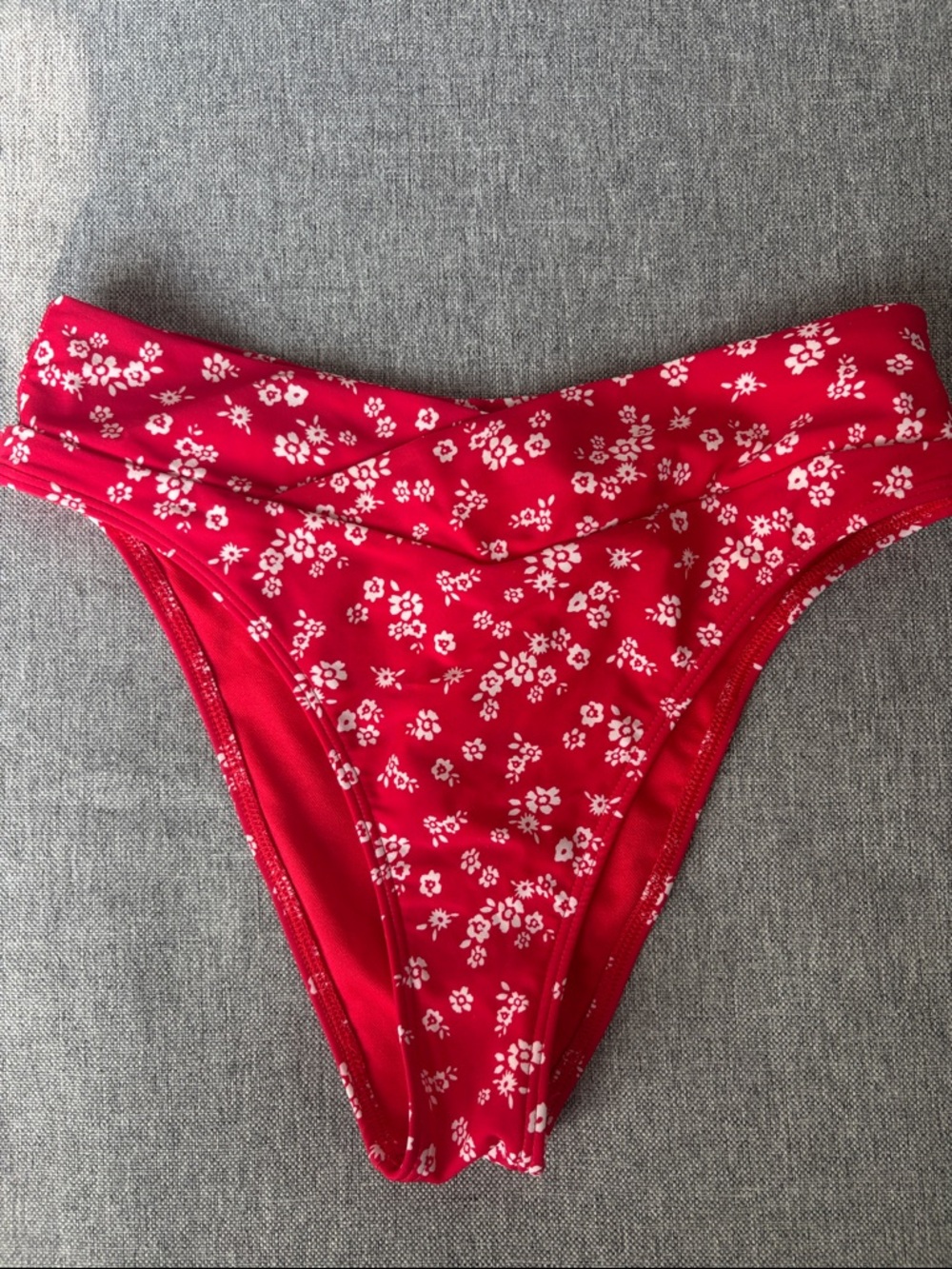 Hollister Pink-Red Floral Swim Bottoms